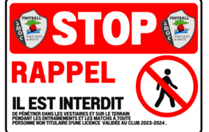 RAPPEL POUR CETTE NOUVELLE SAISON 2023-204