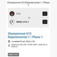 Championnat U15 Départemental 1 / Phase 1