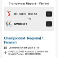 Championnat 	Régional 1 Féminin